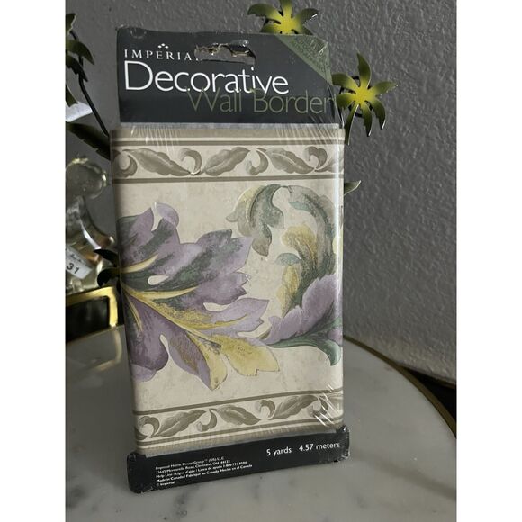 Imperial Decorative Wall Border Self Stick #KWL2016 Purple Gold Green New 1 Pkg - Picture 1 of 3